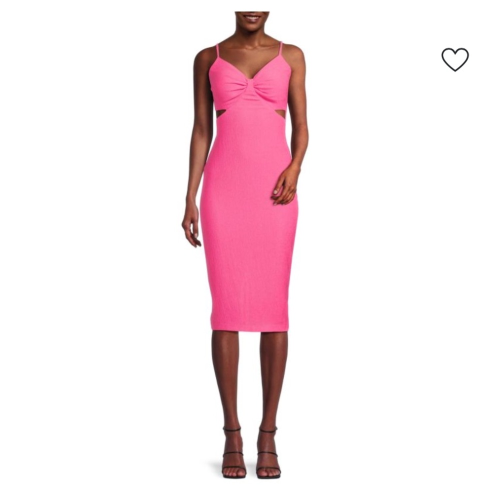 Guess cutout midi bodycon dress in petal pink size 10 NWT